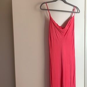 ZARA hot pink midi slip dress 🎀💕💘